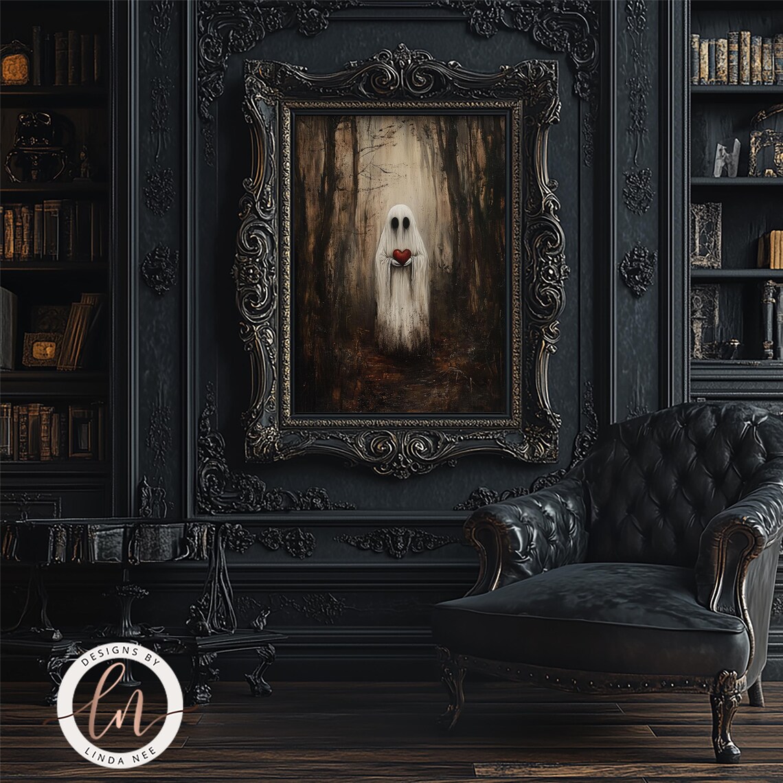 Ghost Holding A Heart, Dark Academia Gothic Poster - Image 2