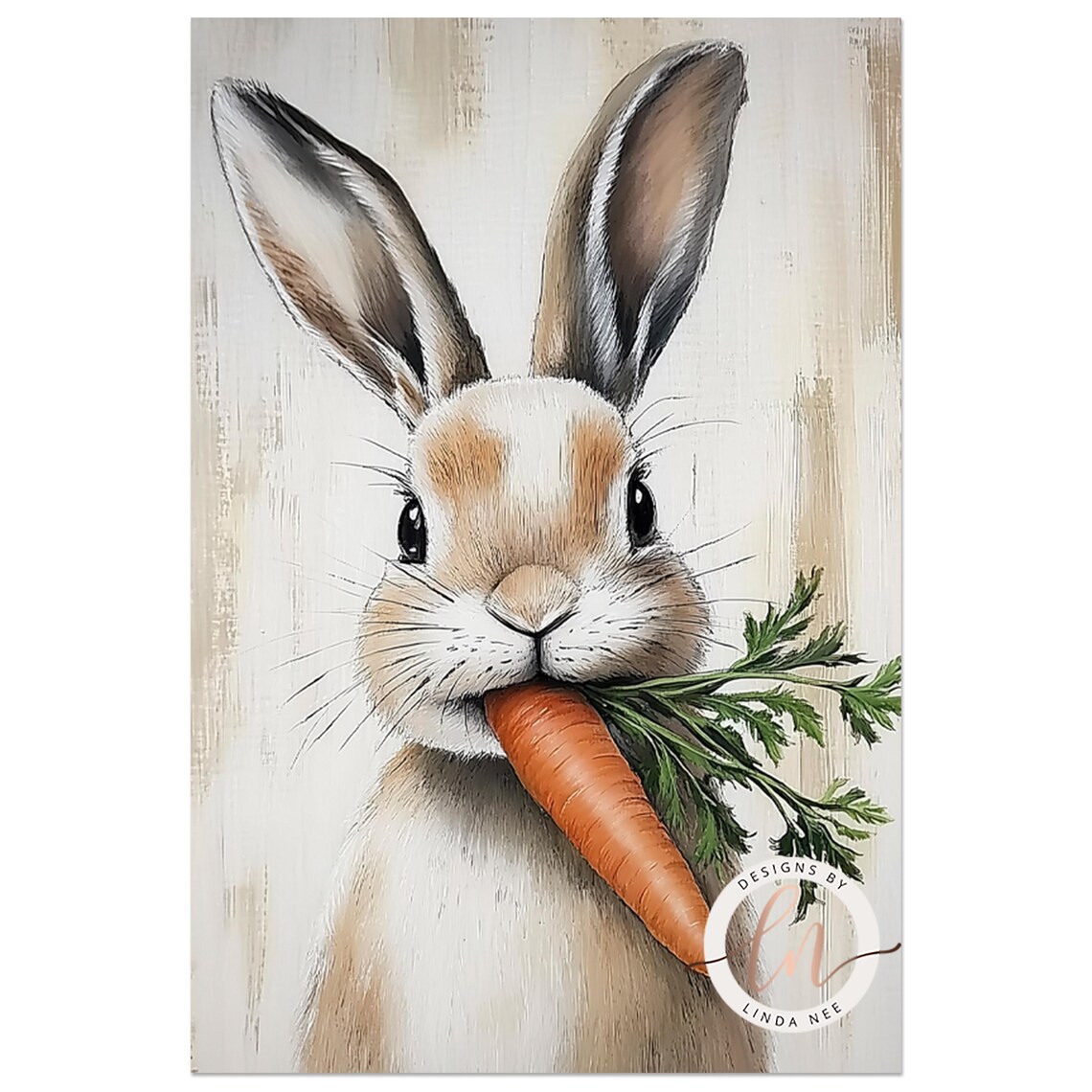 Easter Rabbit Carrot Vintage Poster, Cottagecore - Image 2