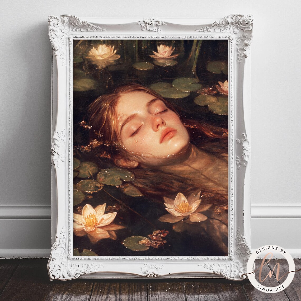 Ophelia Drowning, Vintage Gothic Wall Art Print - Image 4