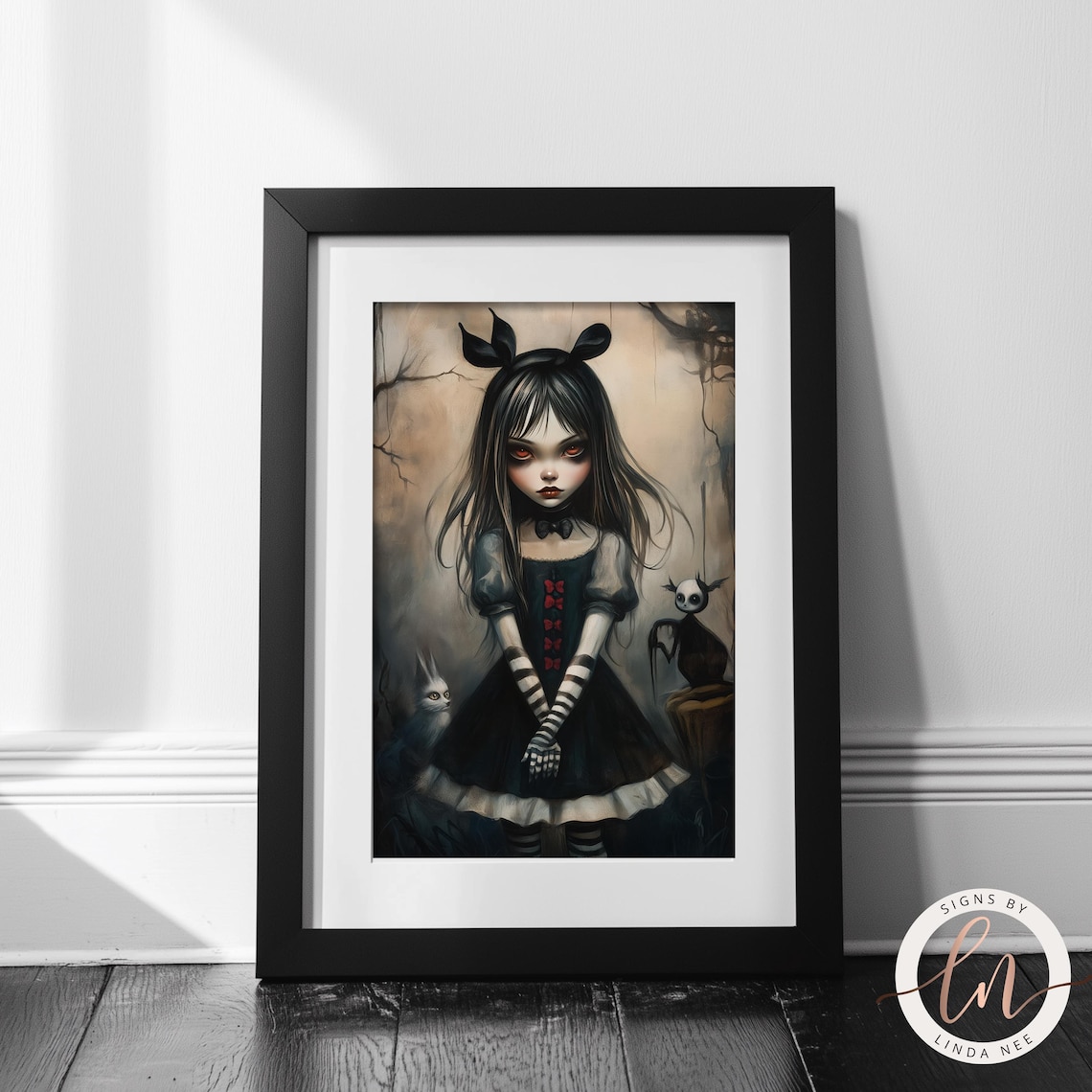 Alice In Wonderland Gothic Art Print, Dark Academia - Image 3