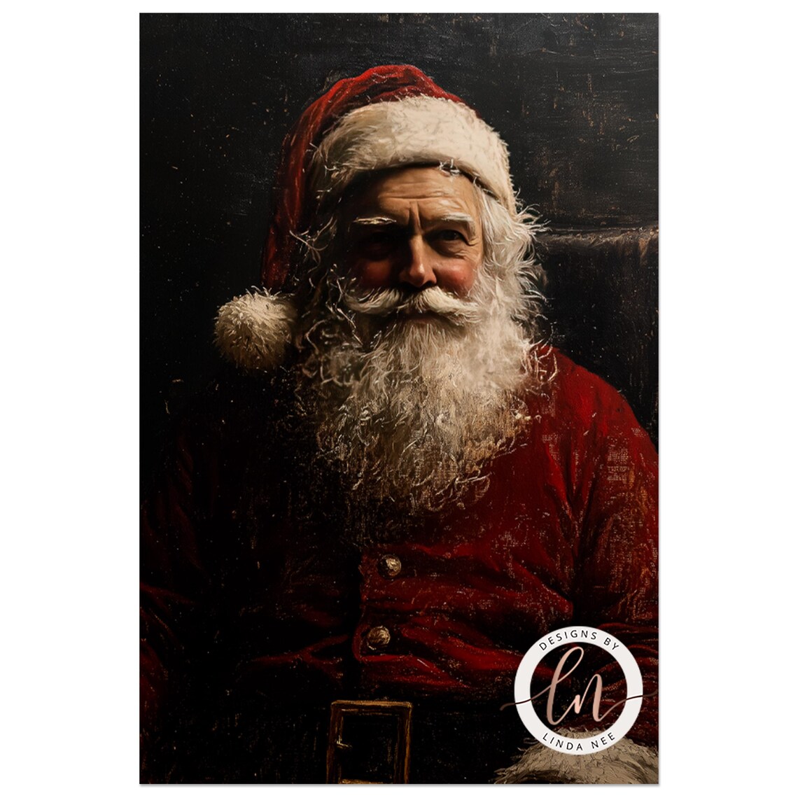 Santa Claus Portrait, Vintage Gothic Christmas Art Print - Image 4