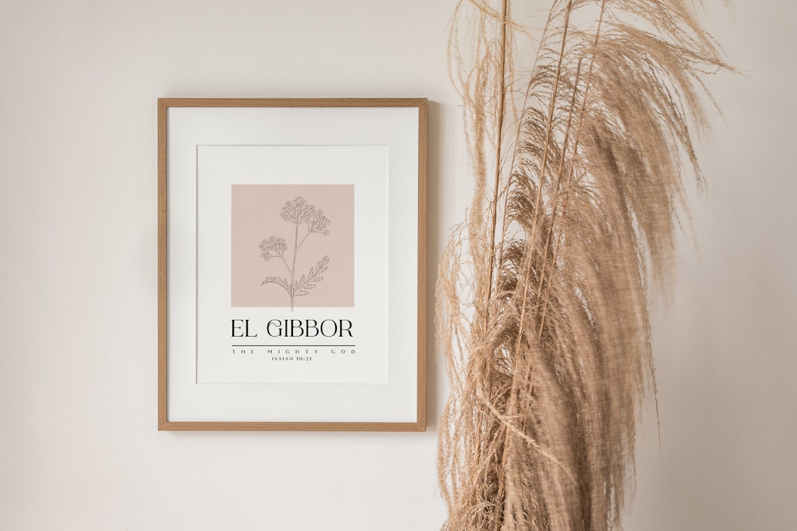 El Gibbor The Mighty God Isaiah 10:21 Hebrew Name Scripture Poster - Image 2