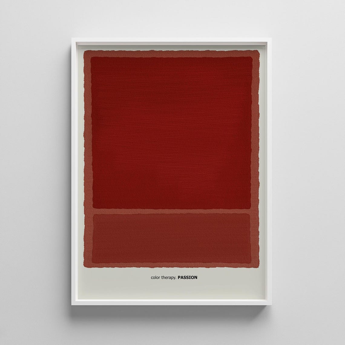 Red Color Field Abstract Poster in Rothko Style Passion Therapy