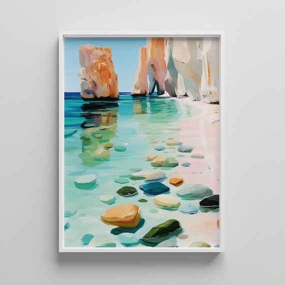 Mediterranean Cove With Rock Arches And Turquoise Sea Poster