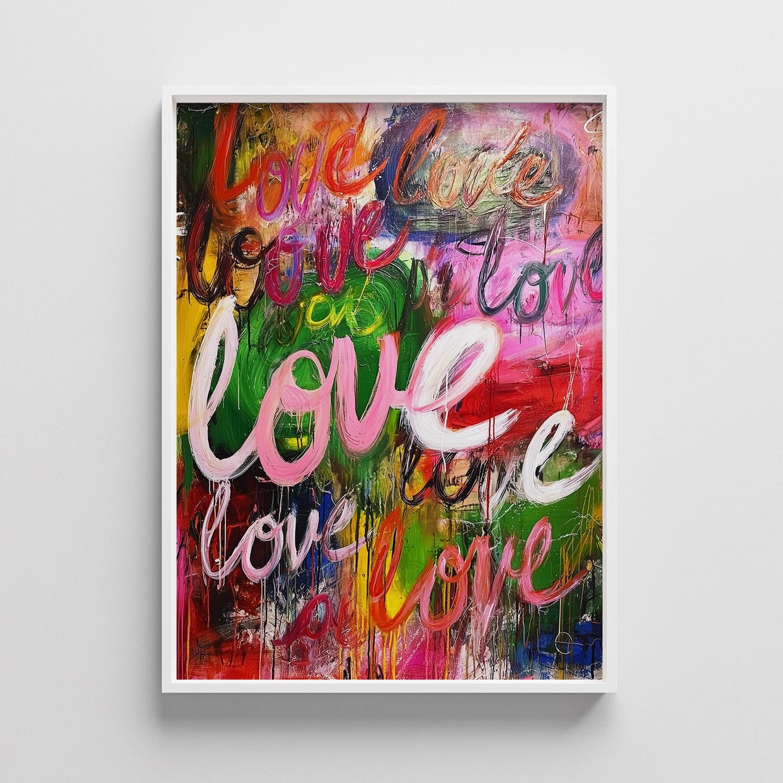 Graffiti Love Typography Colorful Street Art Expressionism Poster
