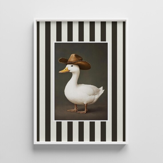 Silly Cowboy Goose Nursery Print Western Boys Room Decor