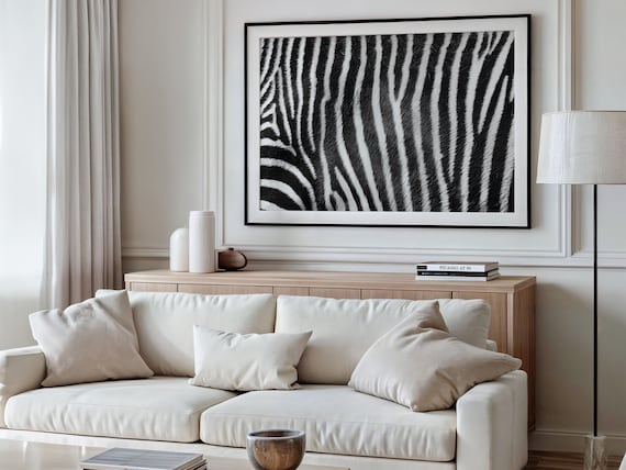 Zebra Stripes Wall Art Abstract Photography Print Black And White Photo Minimal Texture Artwork Africa Animal Modern Home Decor
