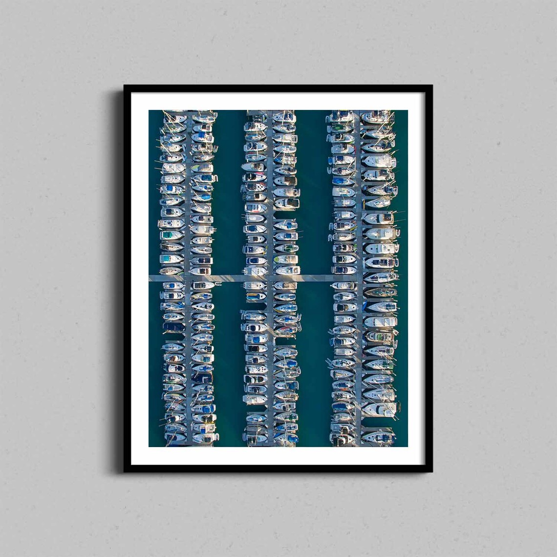 Sailboat Marina Aerial View Docked Boats Top Down Photo Poster