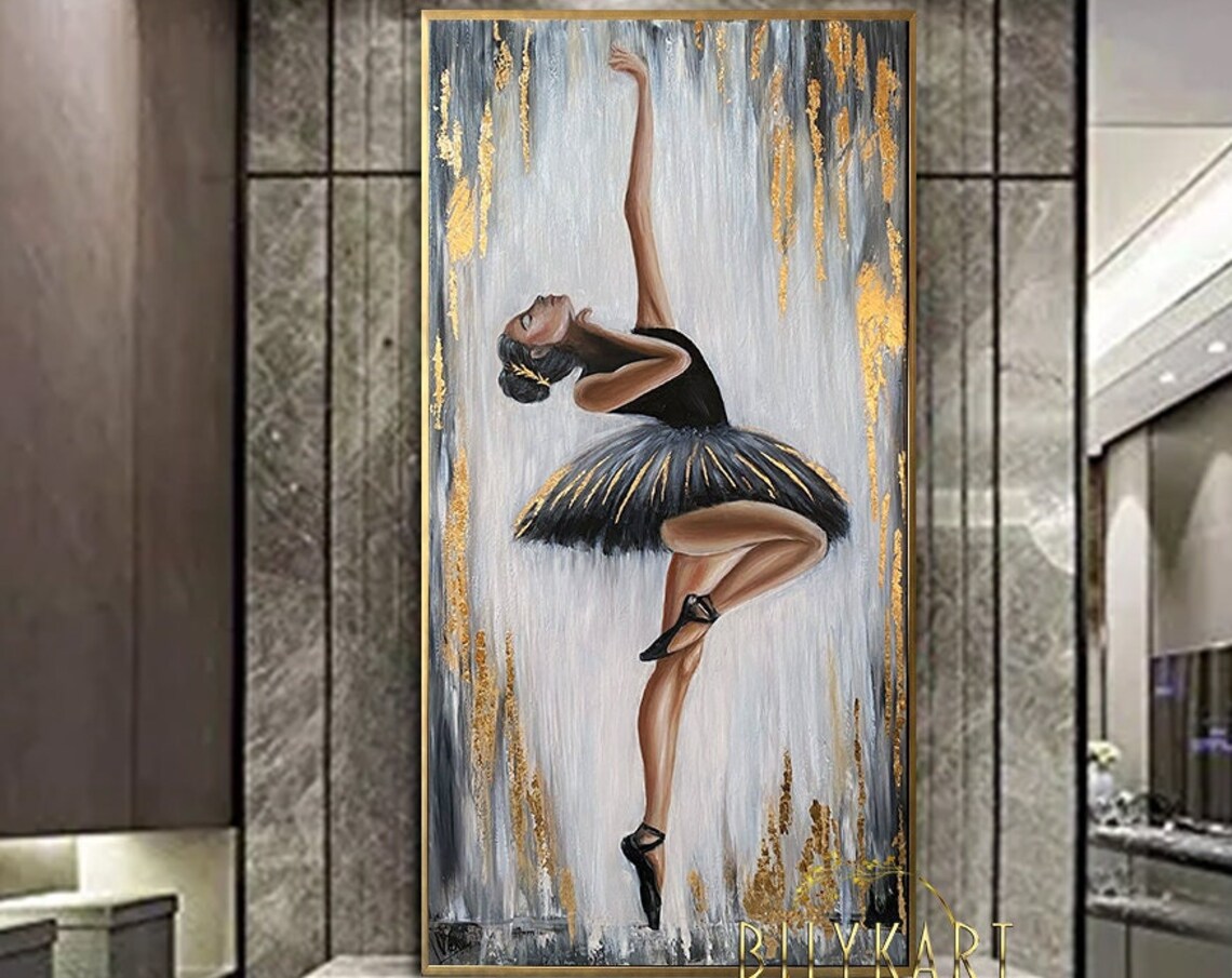Abstract Ballerina, Black Ballet Wall Art Print
