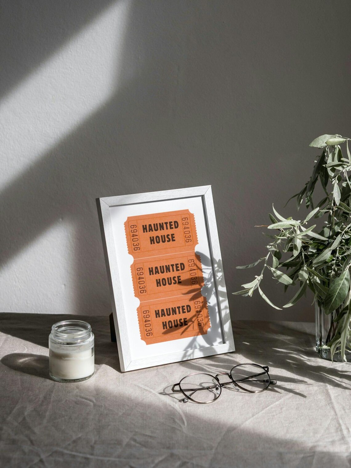 Haunted House Ticket Retro Halloween Art Print - Image 3