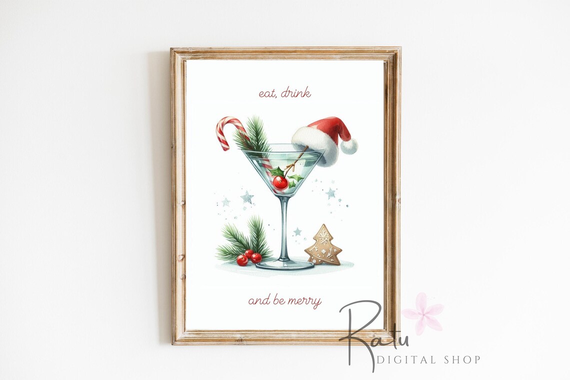 Eat Drink And Be Merry Funny Christmas Poster - Image 2