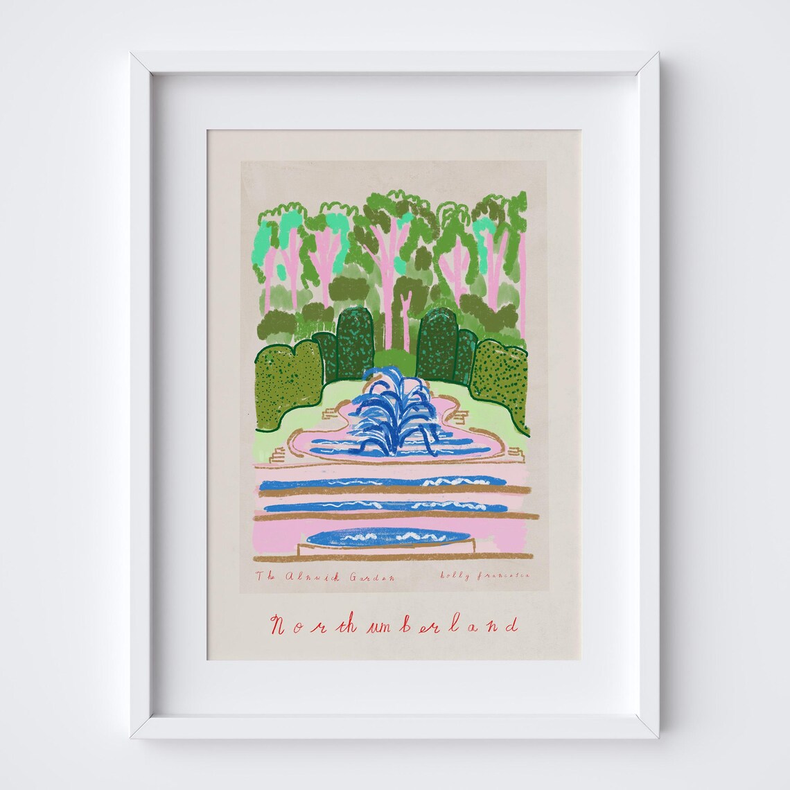 The Alnwick Garden Grand Cascade Fountain Art Print