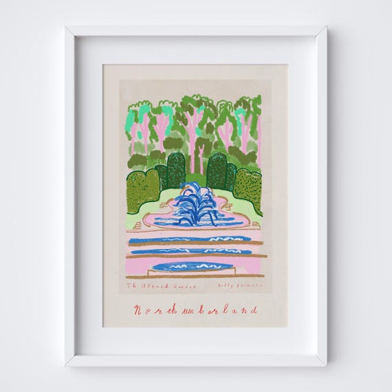 The Alnwick Garden Grand Cascade Fountain Art Print