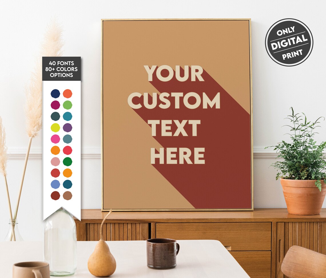 Custom 3D Quote Poster, Personalized Wall Art Print