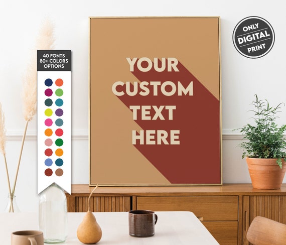 Custom 3D Quote Poster, Personalized Wall Art Print