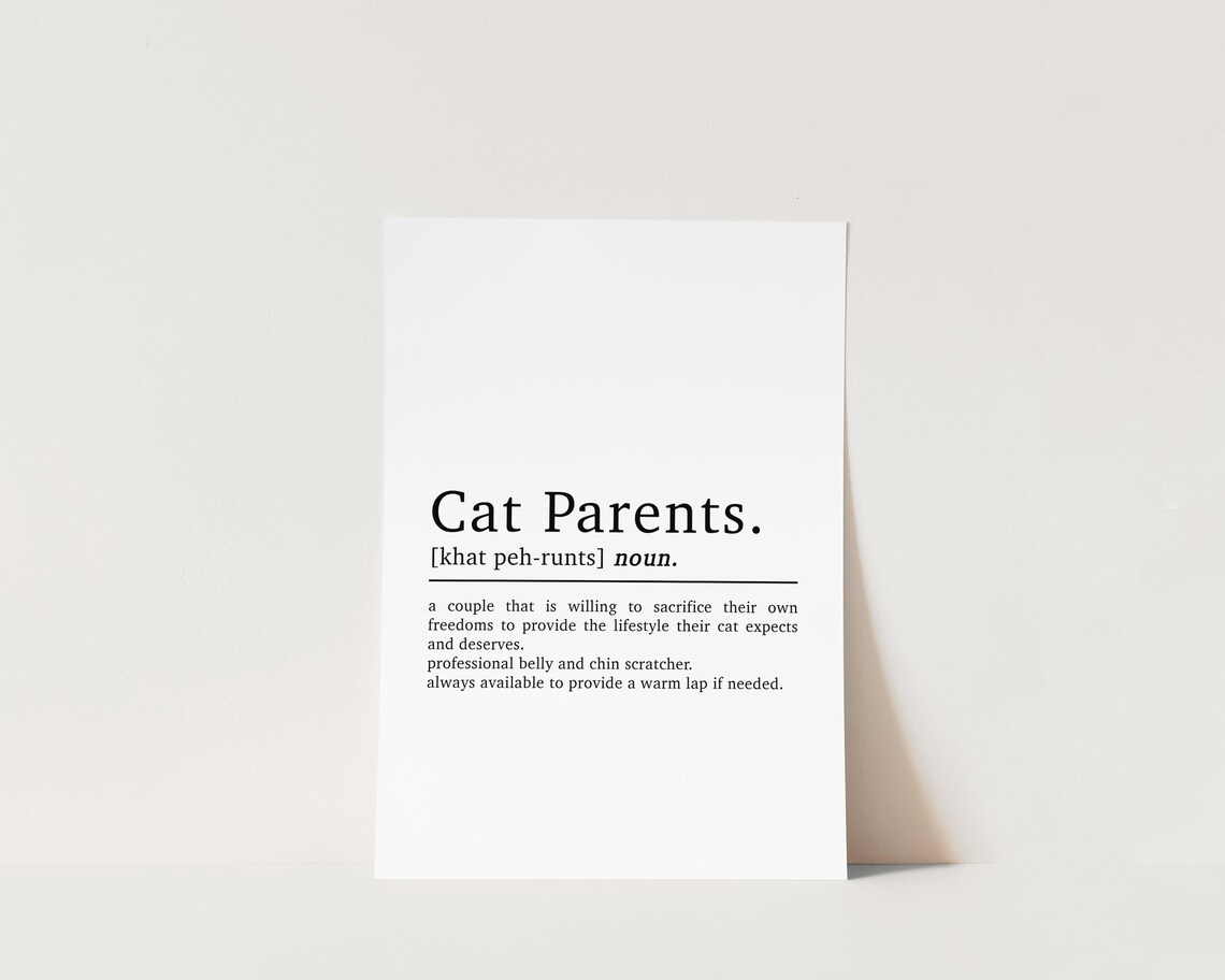 Cat Parent Definition, Cat Lover Wall Art Print - Image 3