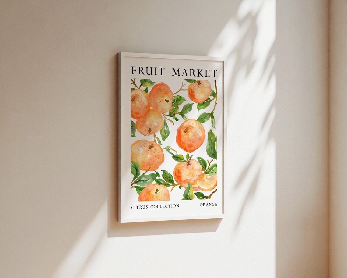 Fruit Market Orange Art Print, Mediterranean Decor - Image 2