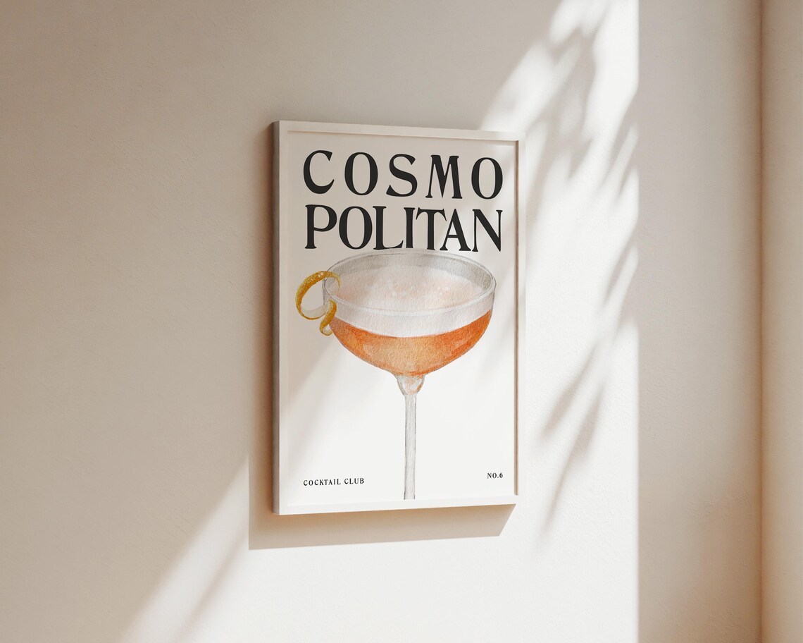 Cosmopolitan Cocktail Club No 6 Poster for Kitchen Bar Decor - Image 2