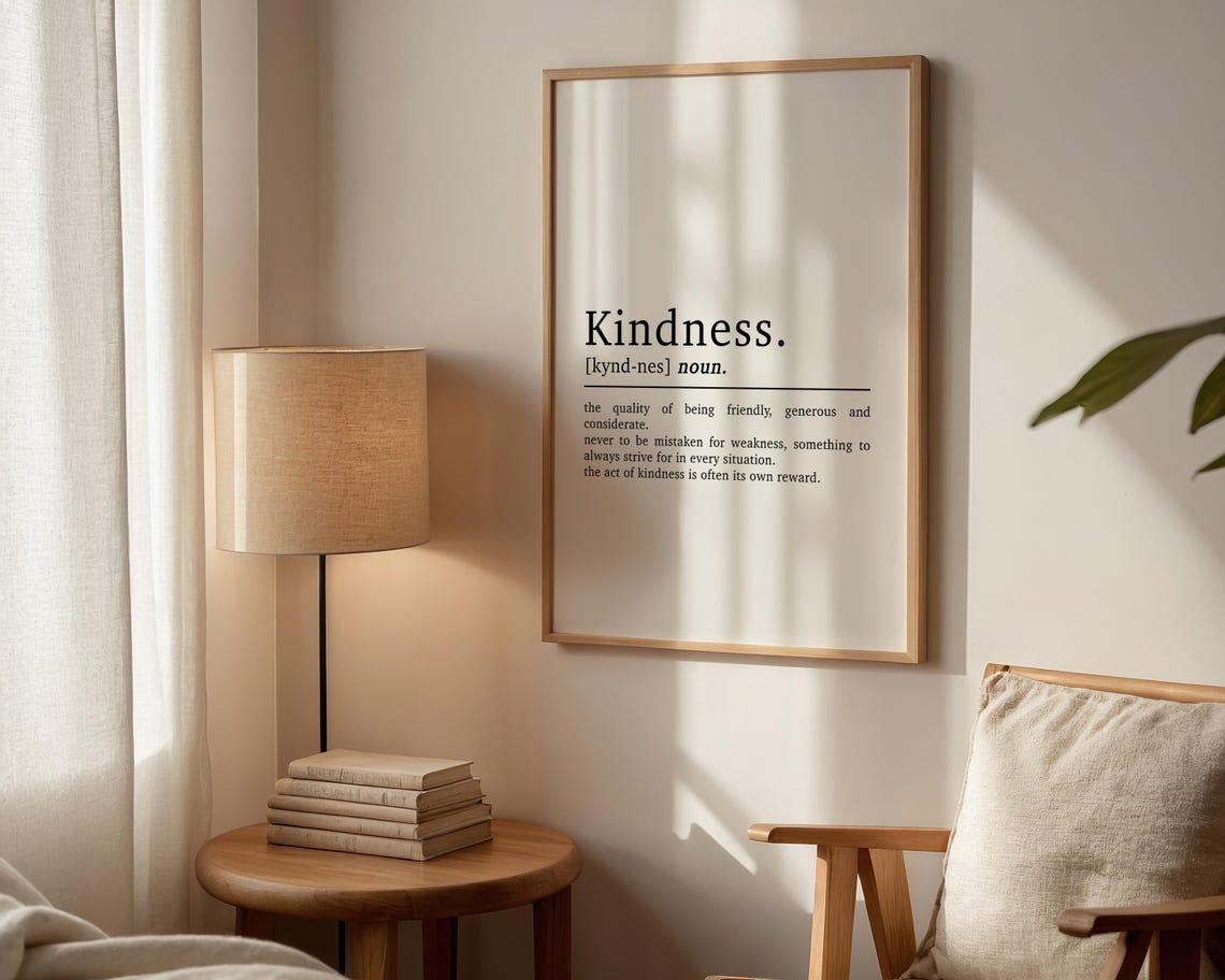 Kindness Definition Be Kind Inspirational Quote Art Print - Image 2