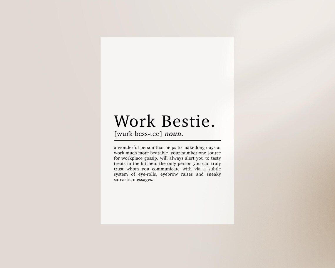 Work Bestie Definition Poster, Funny Office Quote - Image 3