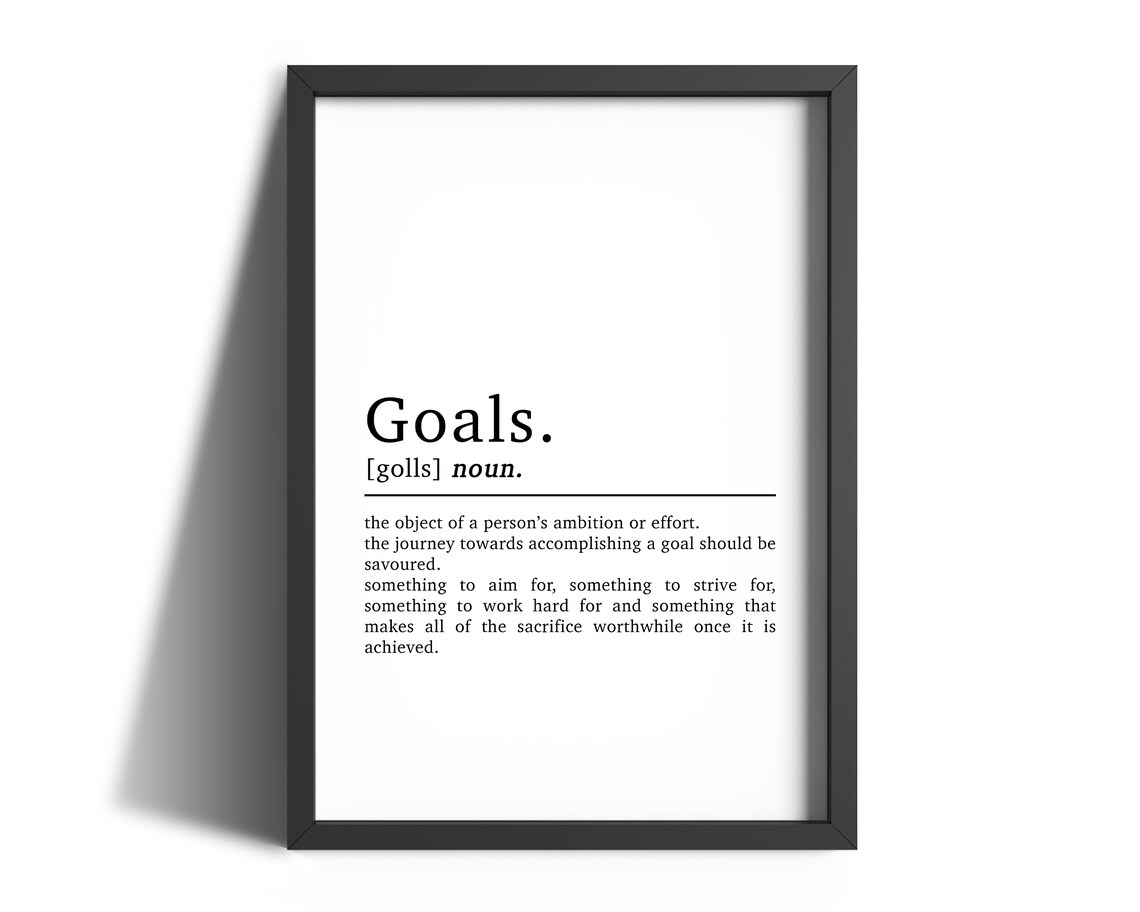 Goals Definition Poster, Inspirational Office Decor