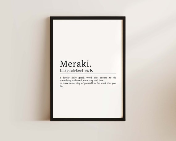 Meraki Definition Office Wall Art, Motivational Poster