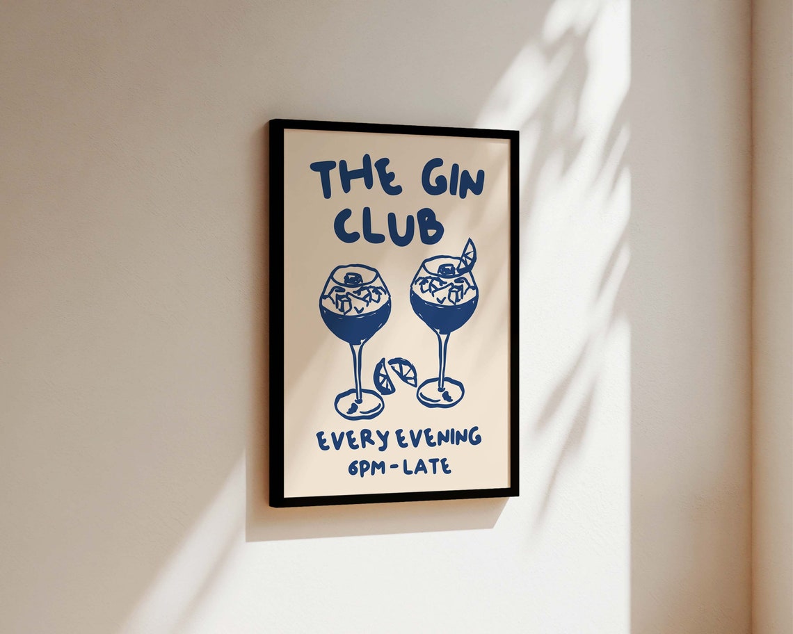 Gin Club Kitchen Print, Gin Quote Art Print - Image 2