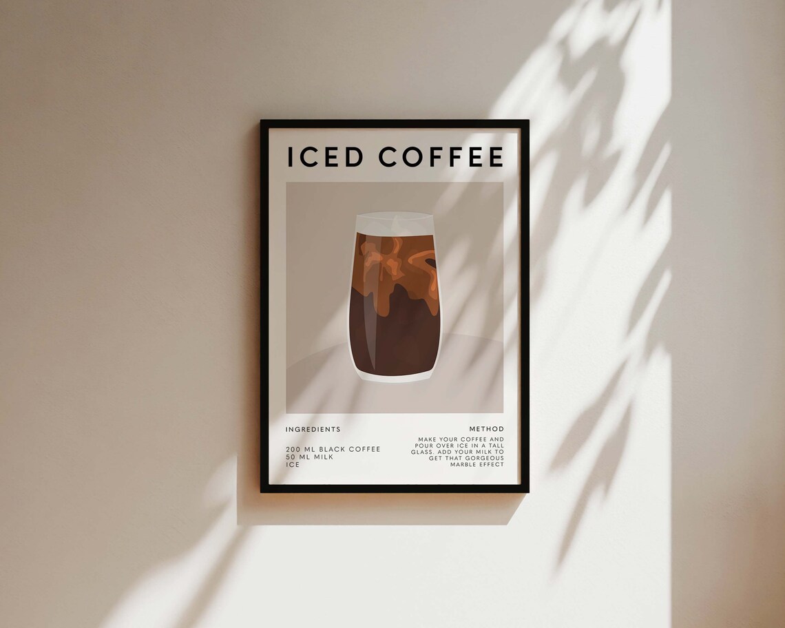 Iced Coffee Poster, Kitchen Wall Art - Image 3