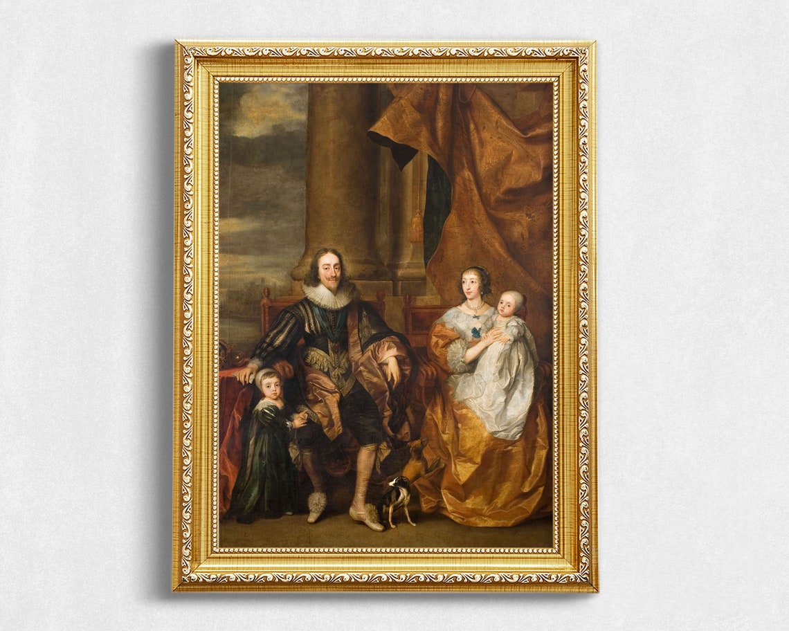 Vintage Family Portrait Prints Antique British Family Portrait Art Gallery Wall Art Vintage Paintings Of People And Dogs - Image 2
