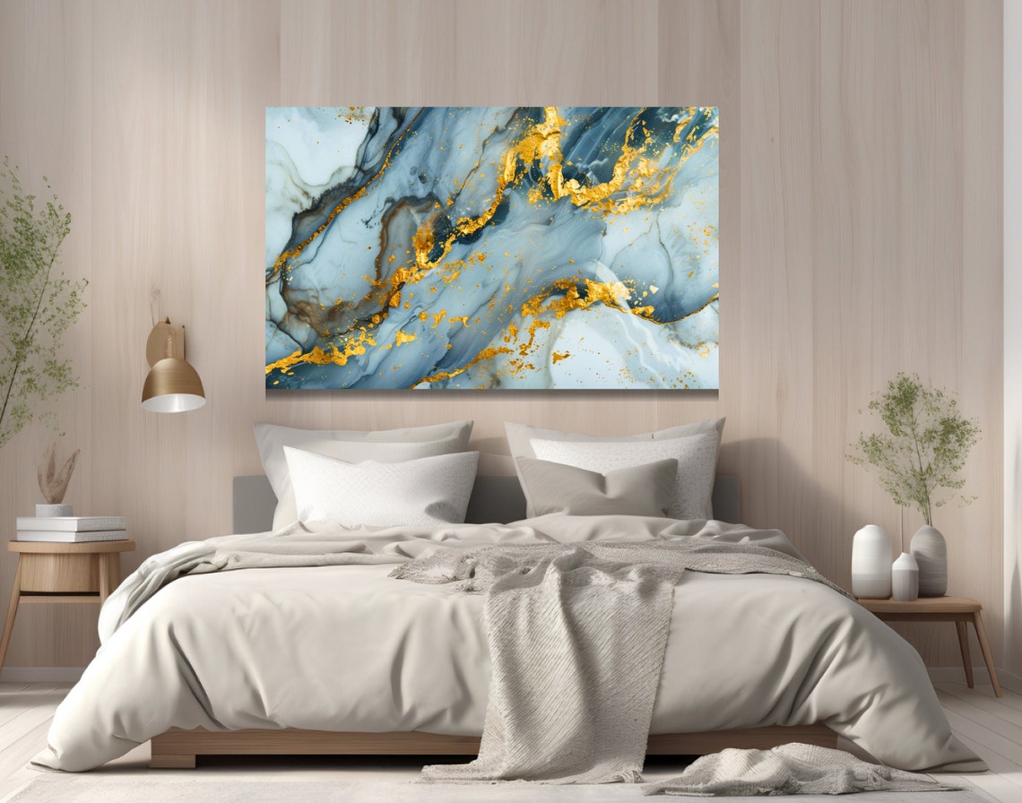 White Gold Marble Elegant Luxe Abstract Vein Modern Art Poster - Image 2