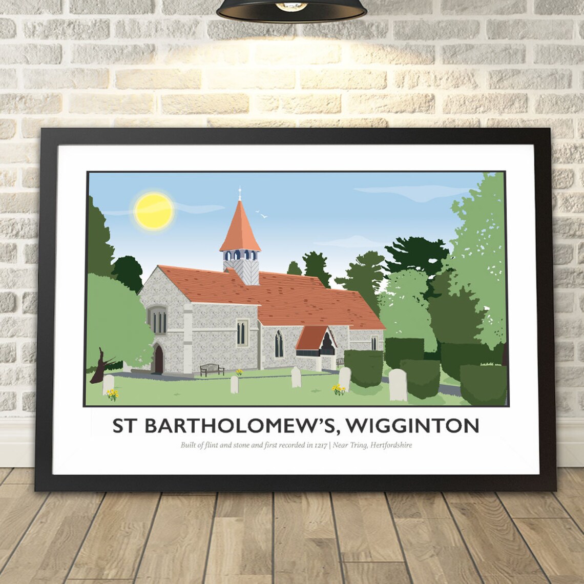 St Bartholomew's Church Wigginton Hertfordshire Historic Parish Travel Poster
