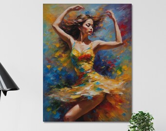 Colorful Dancer Girl, Modern Abstract Art Print