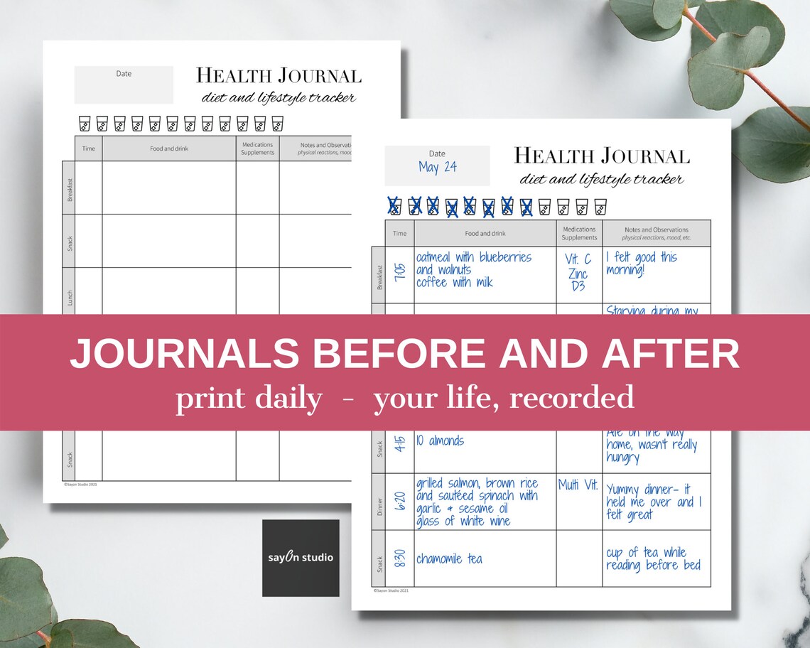 Health And Food Journal, Daily Tracker Art Print - Image 3