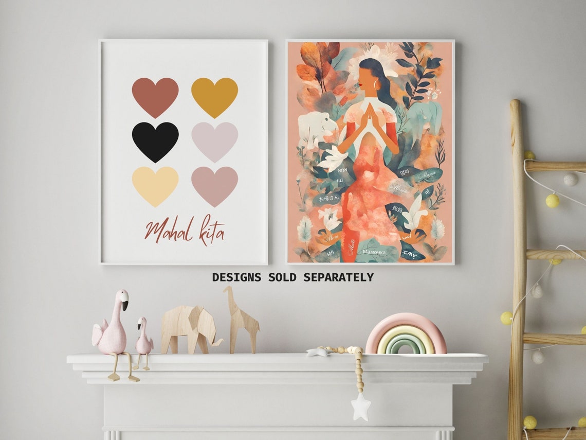 Unique Mothers Day Gift Multilingual Wall Art Mama Abstract Art Mama Poster Around The World - Image 3