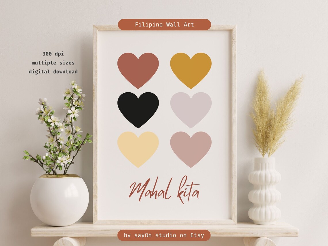 Mahal Kita Filipino Love Quote, Valentine's Day Art Print