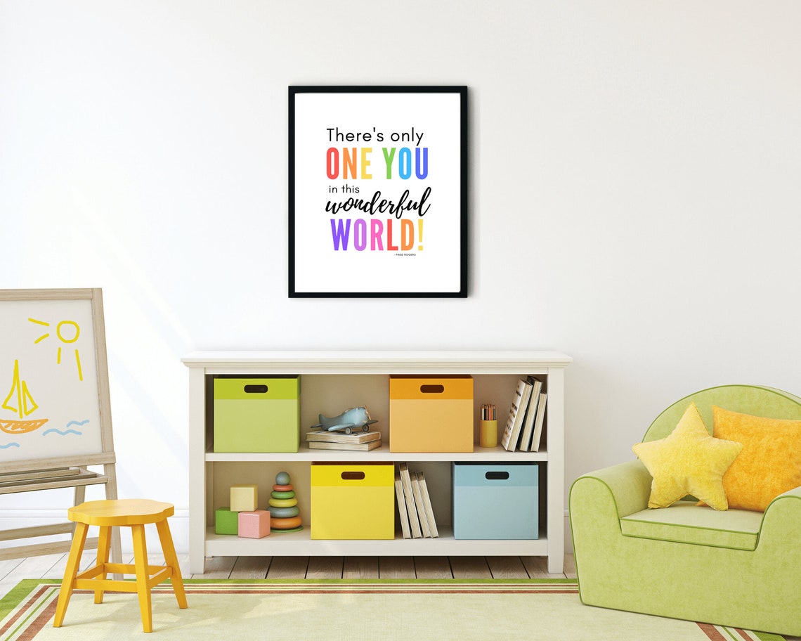 Mister Rogers Only One You In This Wonderful World Rainbow Kids Poster - Image 3