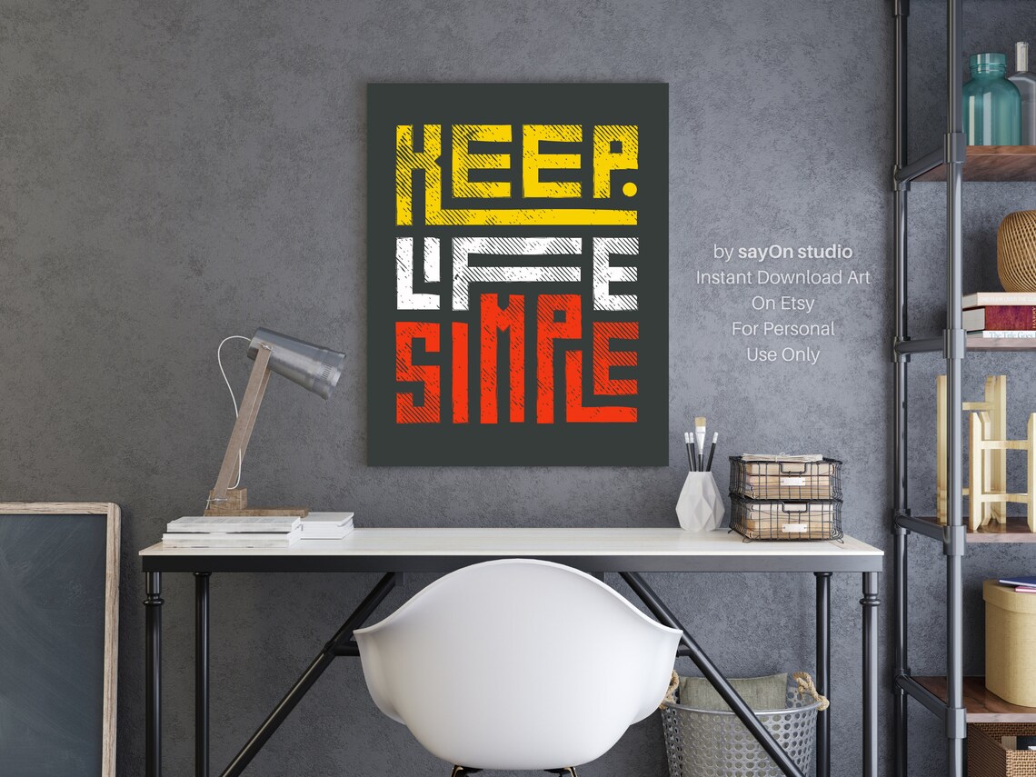 Simple Life Inspirational Poster, Rustic Modern - Image 3