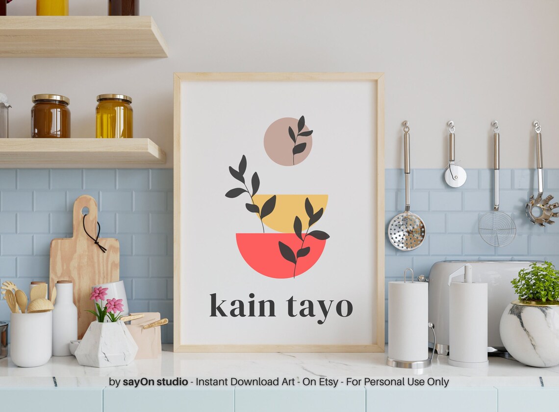 Kain Tayo Filipino Boho Kitchen Art Print Gift For Filipinos