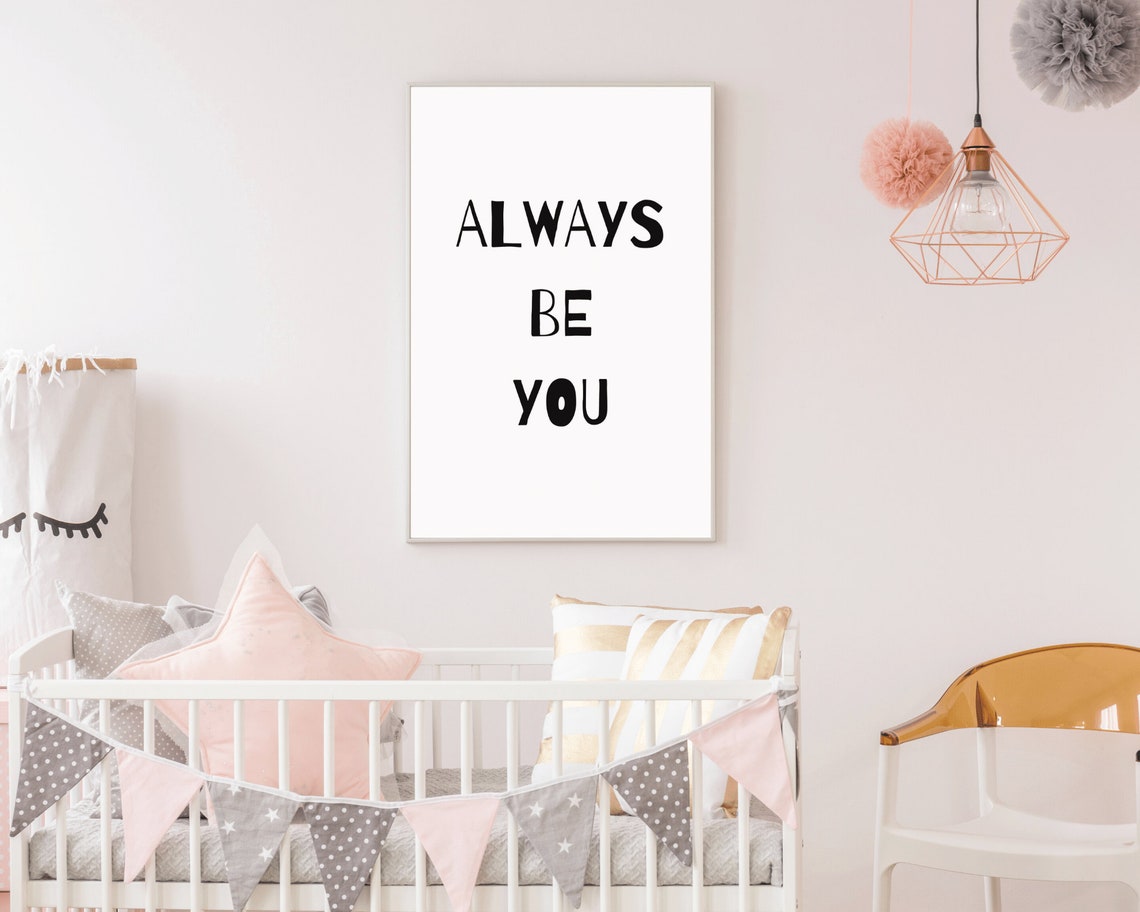 Always Be You Hand Lettered Minimalist Black White Quote Poster - Image 5