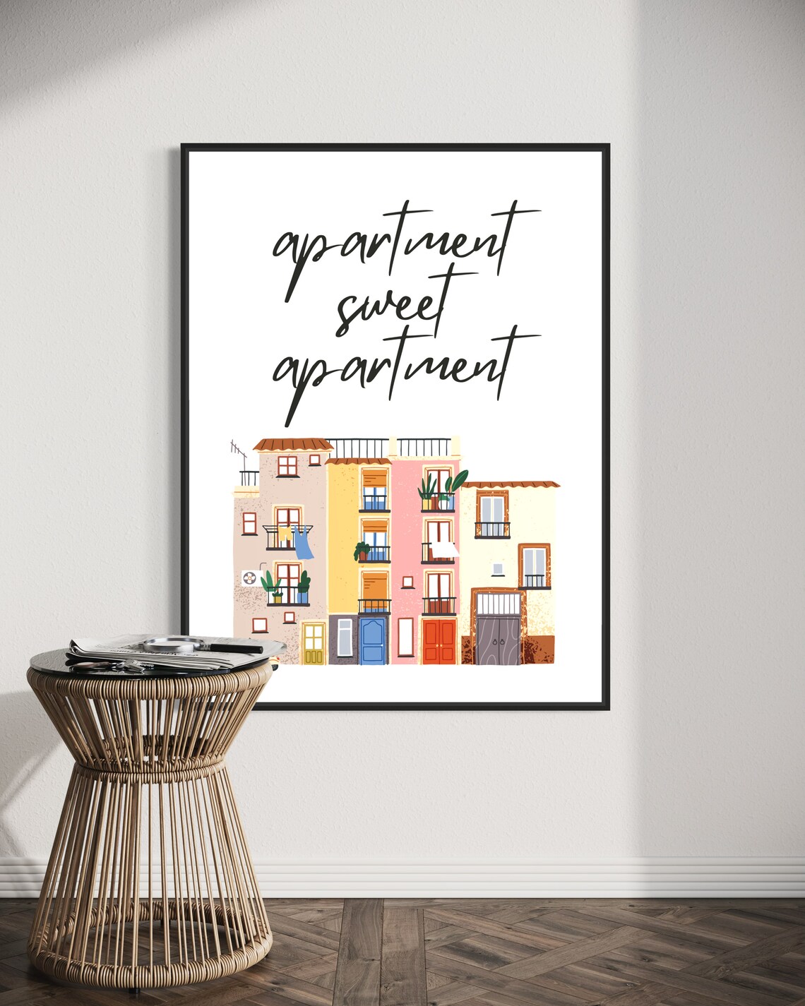 Apartment Sweet Apartment Colorful Buildings City Art Poster