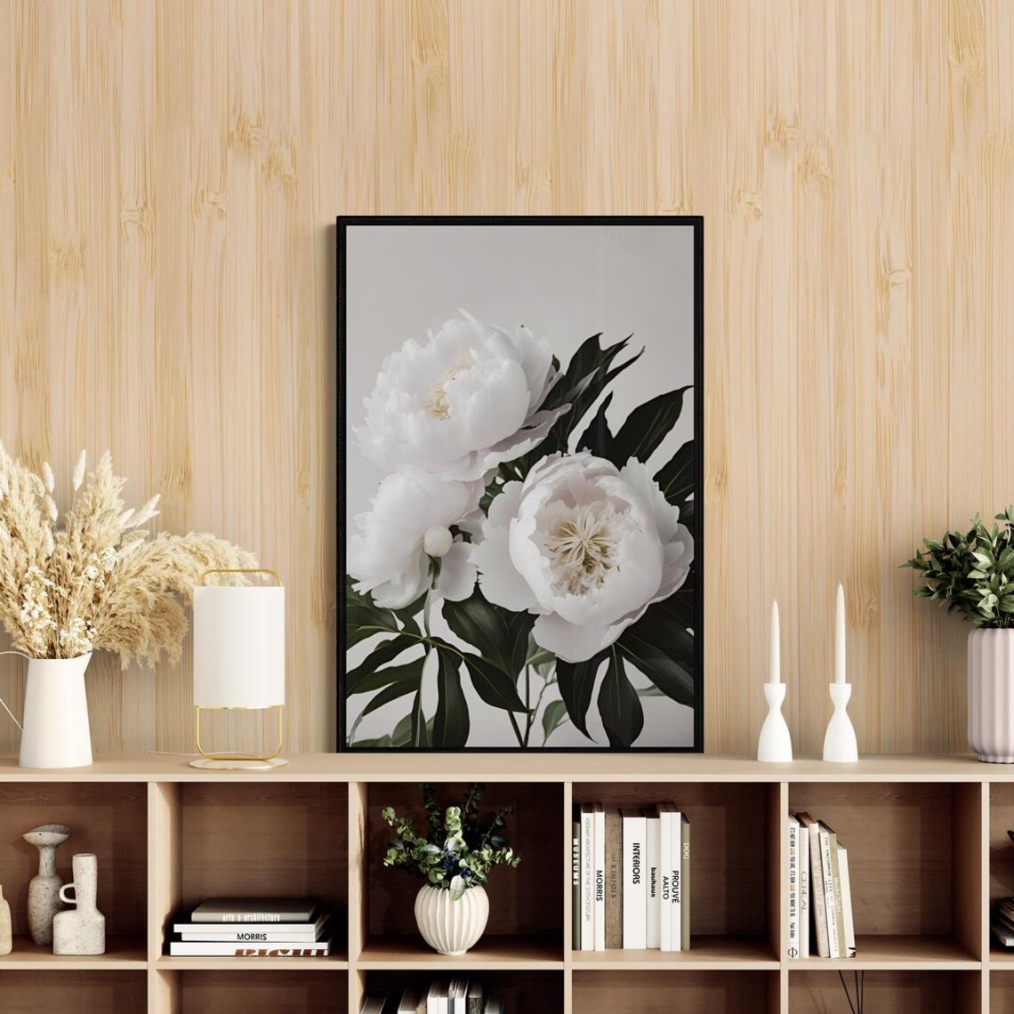Elegant White Peony Blossoms Botanical Floral Photography Art Poster - Image 4
