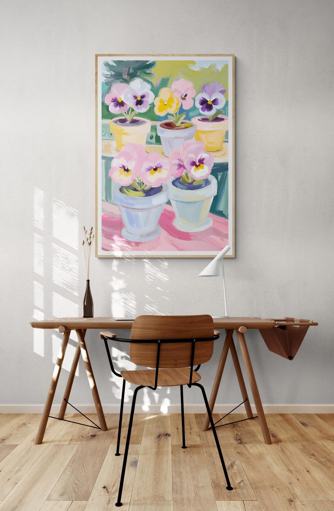 Pansy Flowers Floral Art Flower Market Art Print Abstract Painting Purple Pansy Floral Art Henri Matisse - Image 2