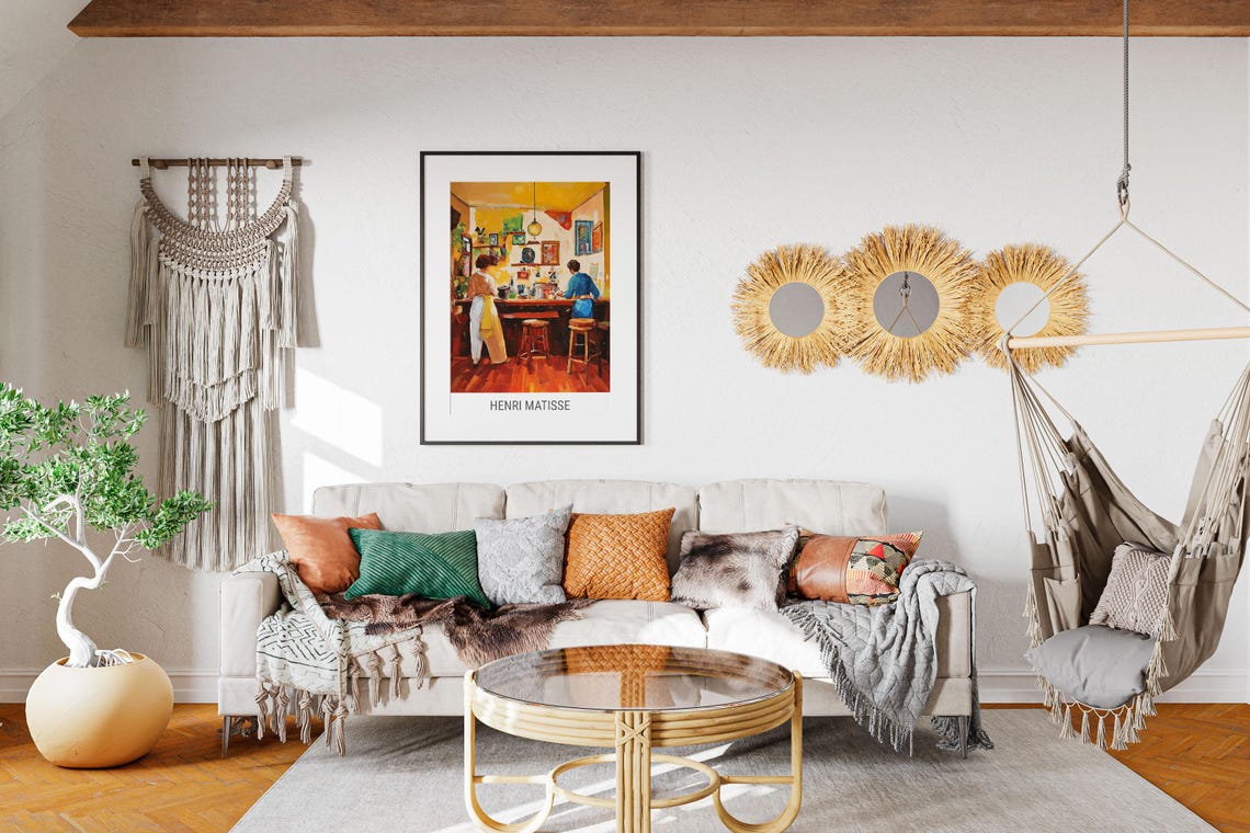 Henri Matisse Print Matisse Inspired Poster For Modern Gallery Exhibition Art Minimalist Neutral Wall Art Cafe Art Print Kitchen Print - Image 5