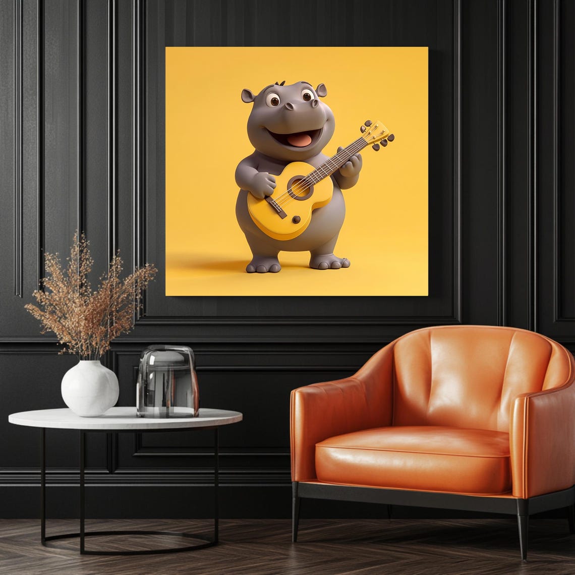 Hippopotamus Whimsical Animal Decor, Poster - Image 3