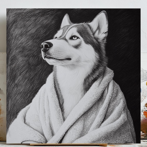 Wolf In Bathrobe, Funny Bathroom Decor Art Print
