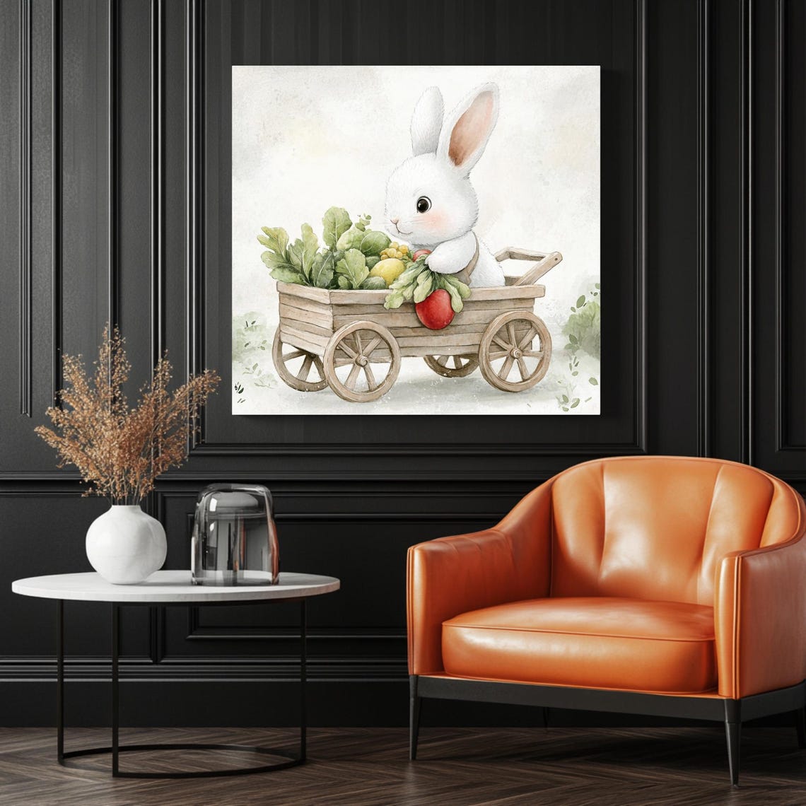 Bunny Art Print, Vegetable Kitchen Decor - Image 3