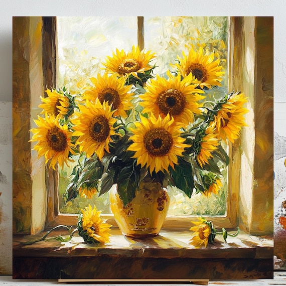 Sunflower Wall Art Poster, Floral Home Decor