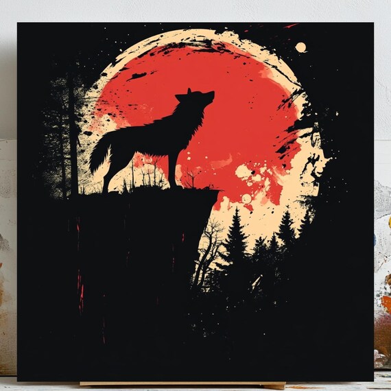 Howling Wolf, Modern Animal Decor Poster