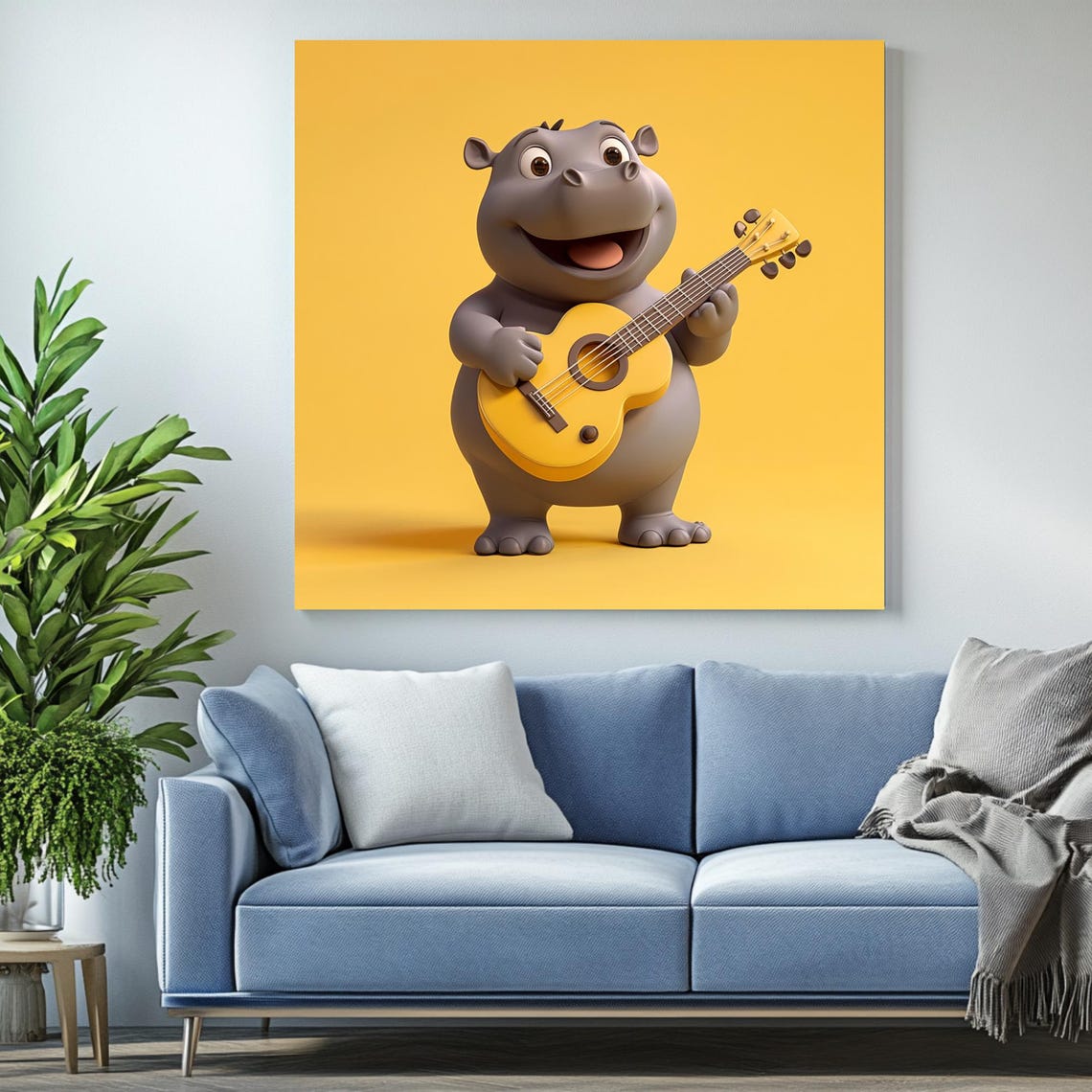 Hippopotamus Whimsical Animal Decor, Poster - Image 2