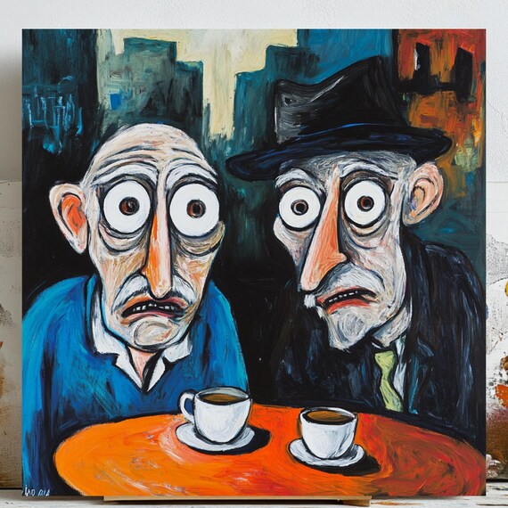 Abstract Coffee Art Print, Modern Living Room Decor